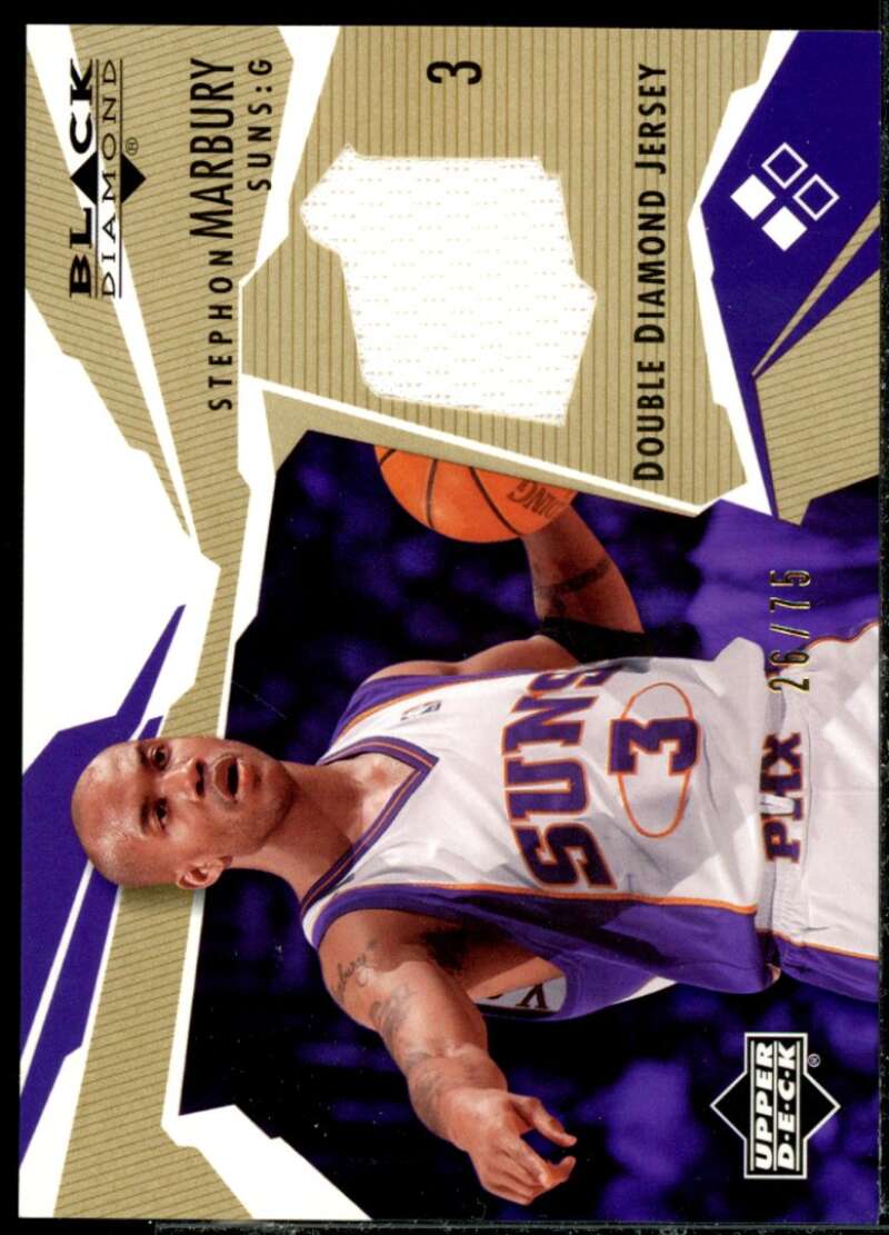 Stephon Marbury Card 2003-04 Black Diamond Jerseys Double Diamond Gold #BD2SM  Image 1