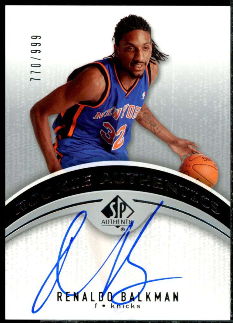 Renaldo Balkman AU Rookie Card 2006-07 SP Authentic #110  Image 1