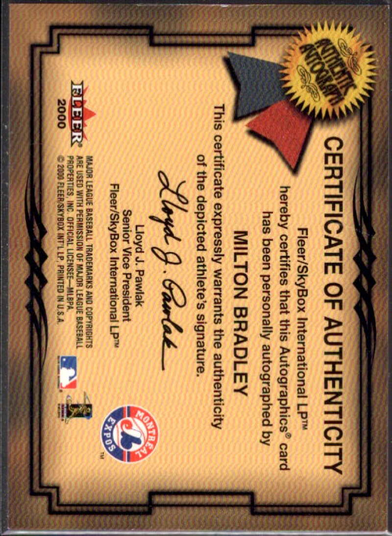 Milton Bradley Card 2001 Fleer Autographics #11  Image 2