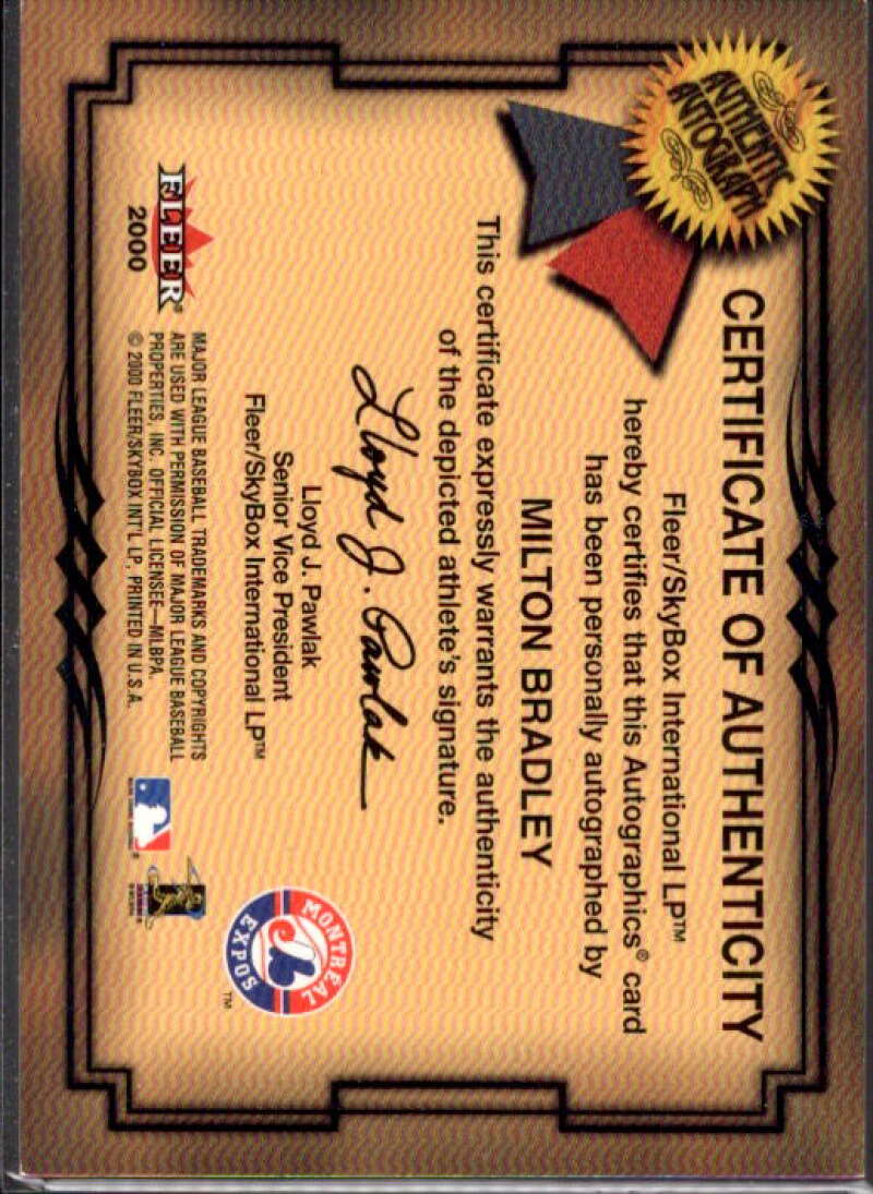 Milton Bradley Card 2001 Fleer Autographics #11  Image 2