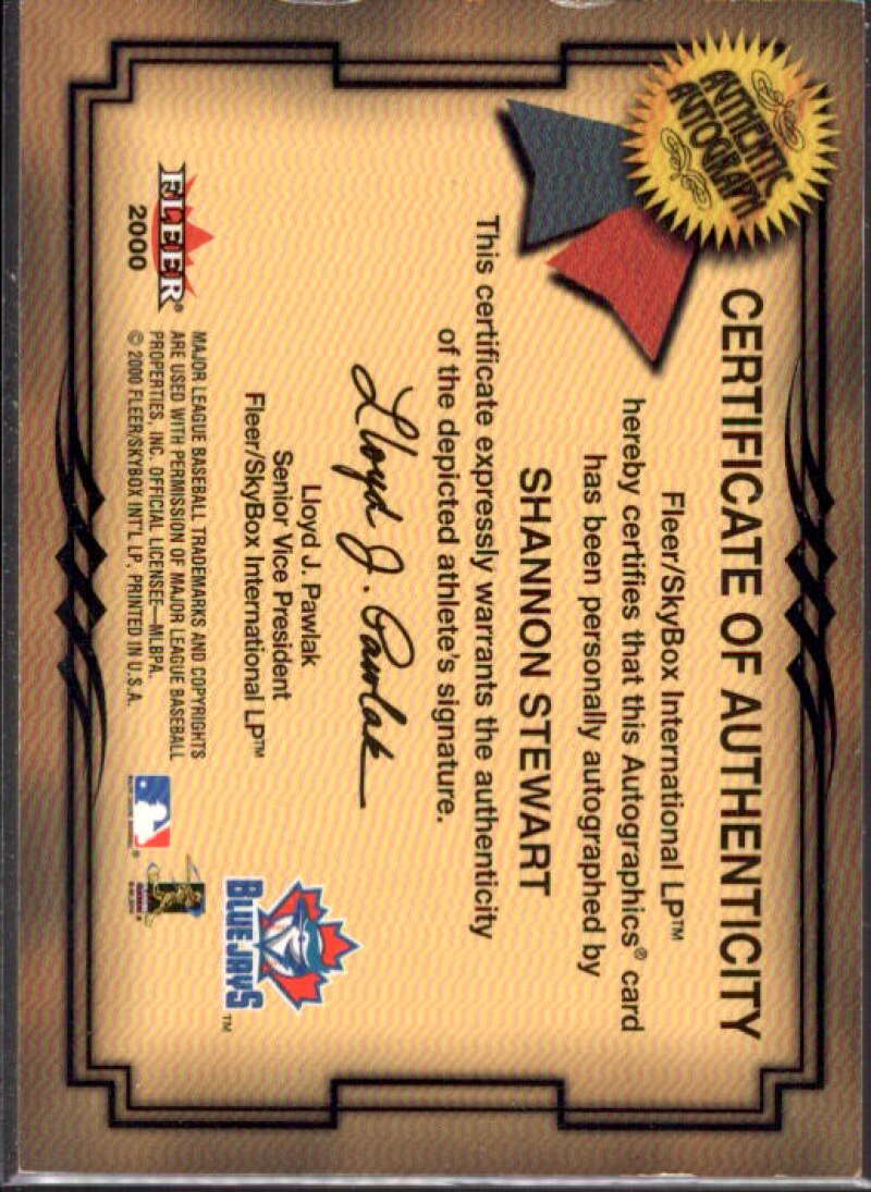 Shannon Stewart Card 2001 Fleer Autographics #96  Image 2