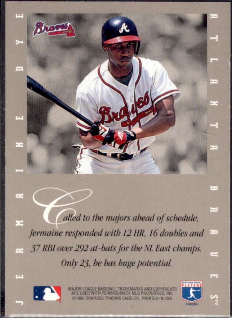 Jermaine Dye SP/2500 Card 1996 Leaf Signature Extended Autographs #44  Image 2