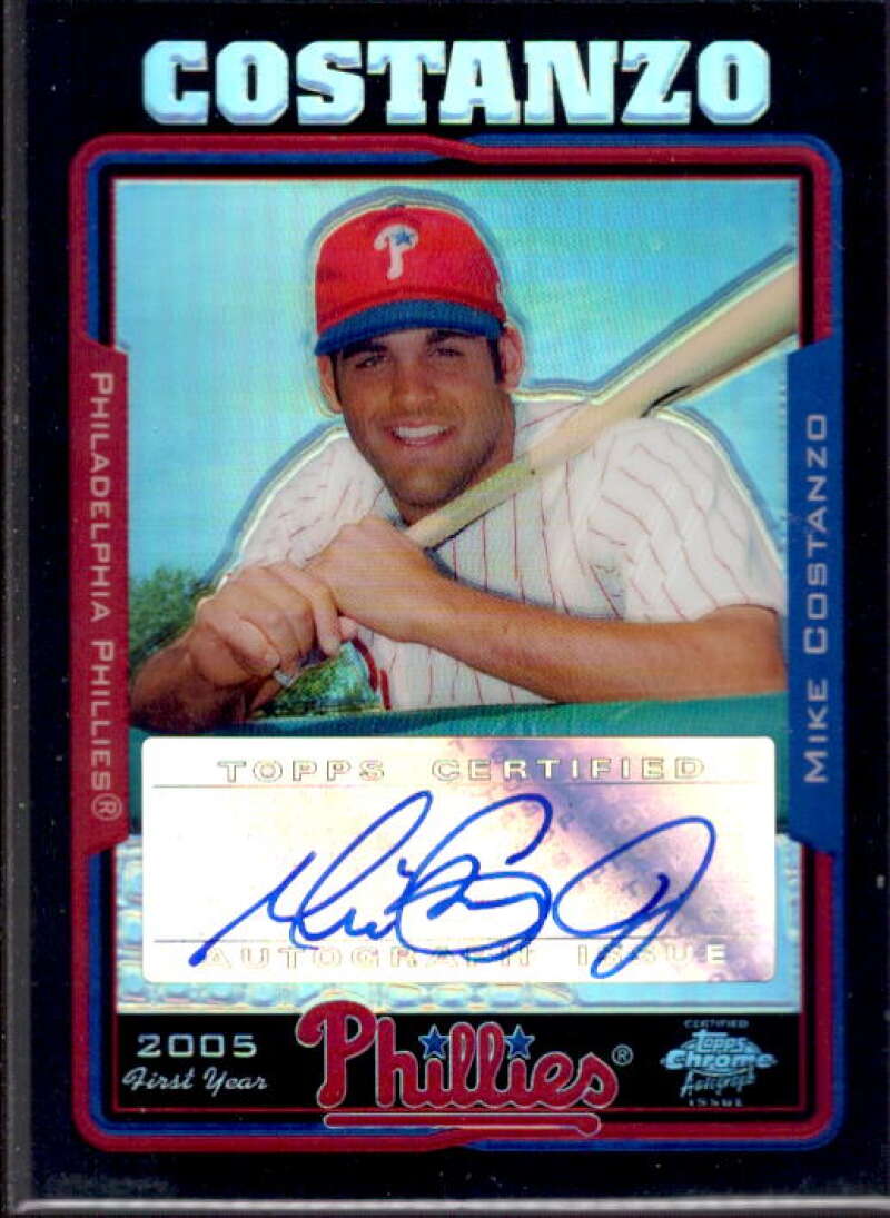 Mike Costanzo FY AU Card 2005 Topps Chrome Update Black Refractors #225  Image 1