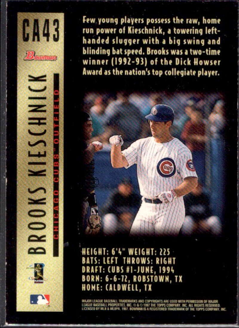 Brooks Kieschnick Card 1997 Bowman Certified Blue Ink Autographs #CA43  Image 2