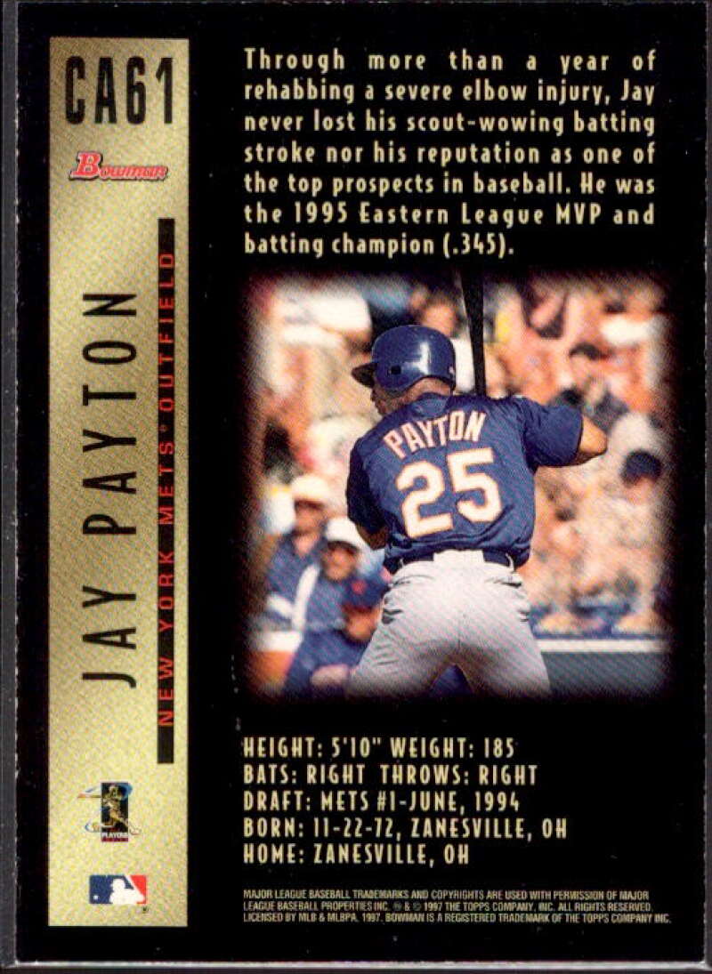 Jay Payton Card 1997 Bowman Certified Blue Ink Autographs #CA61  Image 2