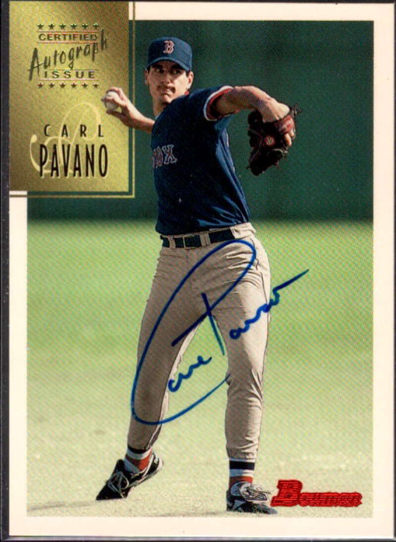 Carl Pavano Card 1997 Bowman Certified Blue Ink Autographs #CA60  Image 1