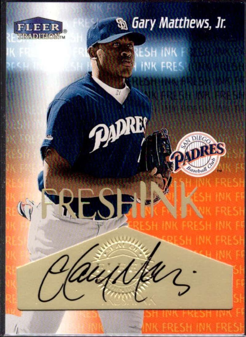 Gary Matthews Jr. Card 2000 Fleer Tradition Fresh Ink #26  Image 1