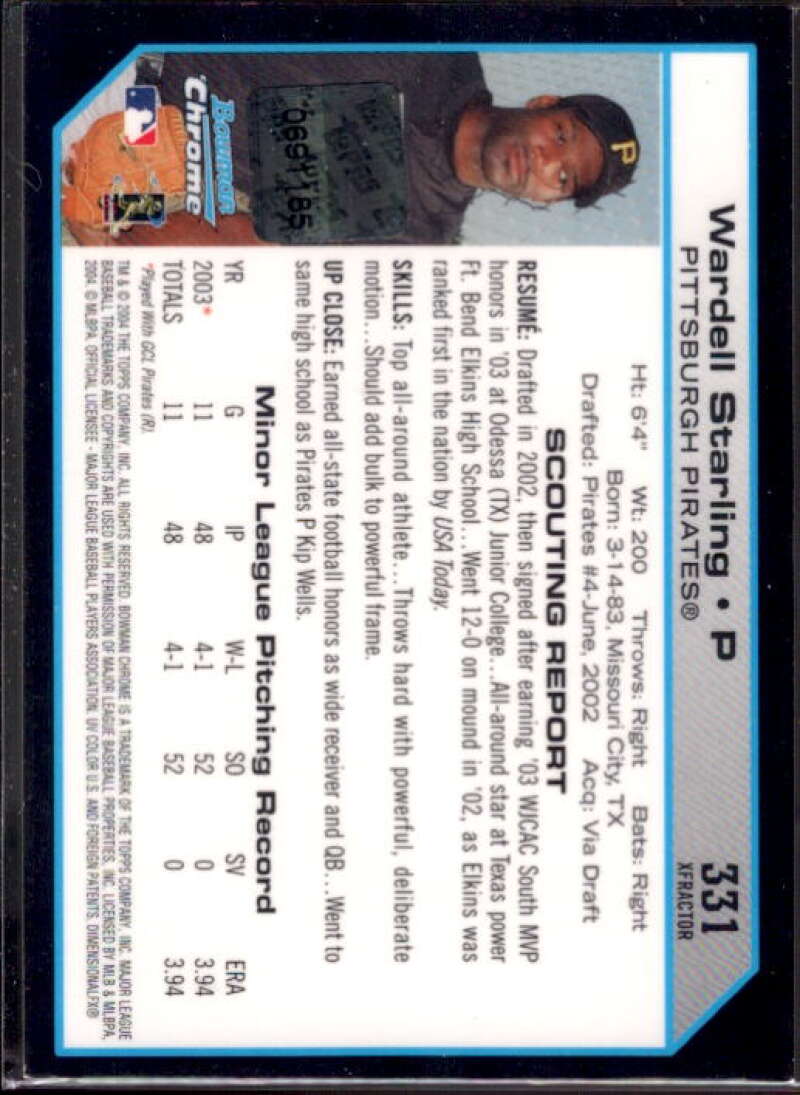 Wardell Starling AU Card 2004 Bowman Chrome X-Fractors #331  Image 2