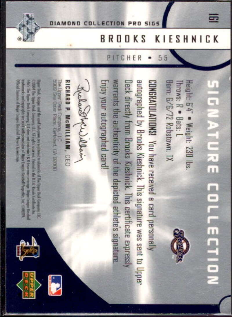 Brooks Kieshnick AU Card 2004 UD Diamond Pro Sigs #161  Image 2
