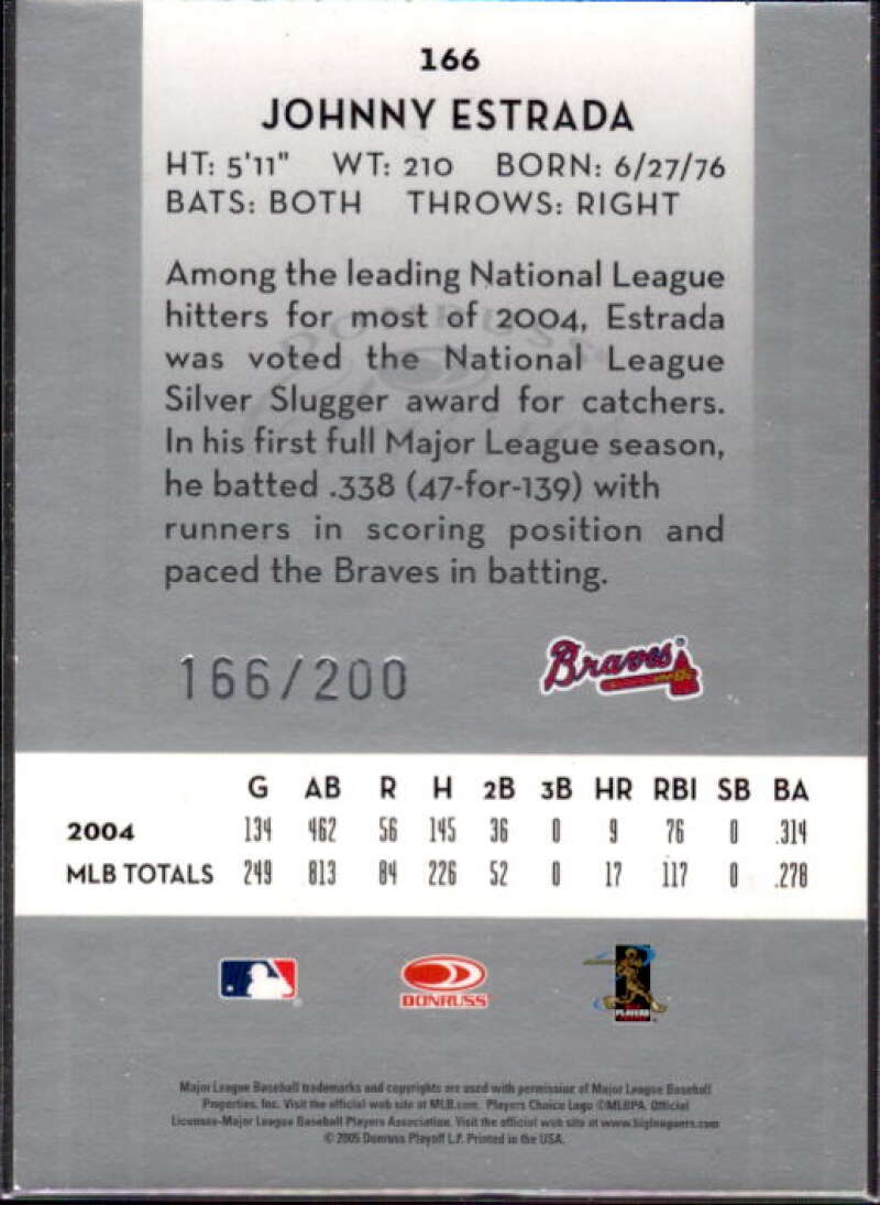 Johnny Estrada Card 2005 Donruss Classics Significant Signatures Silver #166  Image 2