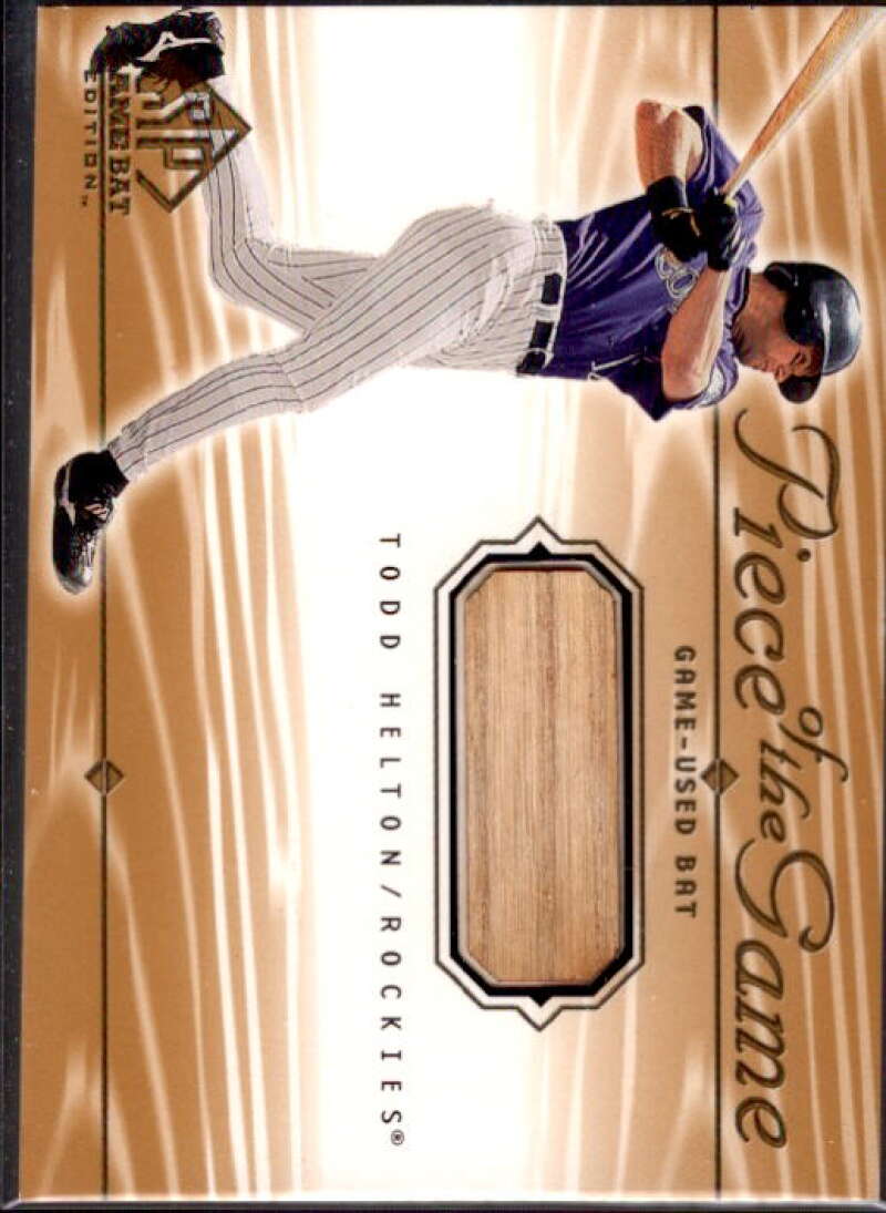 Todd Helton Card 2001 SP Game Bat Edition Piece of the Game #TH  Image 1