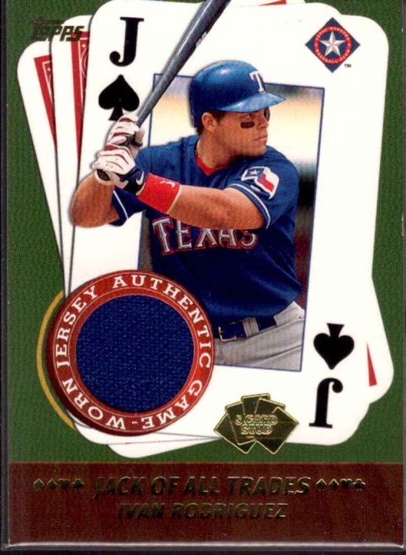 Ivan Rodriguez Card 2002 Topps 5-Card Stud Jack of All Trades Relics #5JIR  Image 1