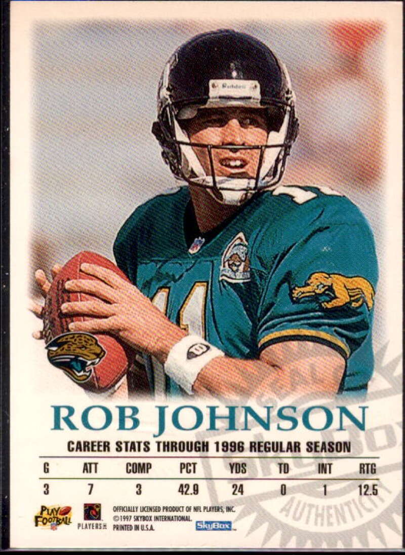 Rob Johnson Card 1997 SkyBox Premium Autographics #32  Image 2