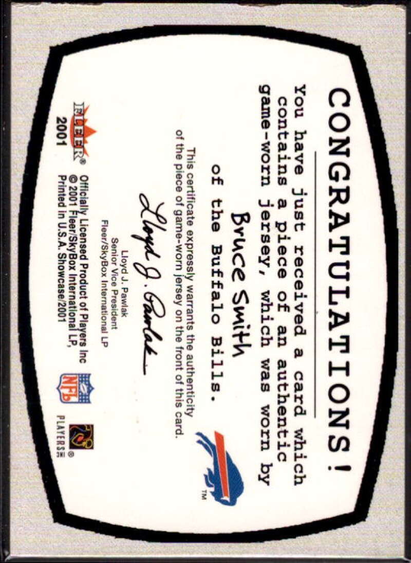 Bruce Smith Card 2001 Fleer Showcase Patchwork #26  Image 2