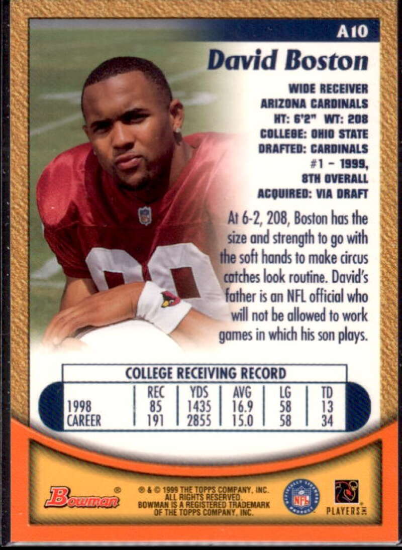 David Boston Card 1999 Bowman Autographs #A10  Image 2