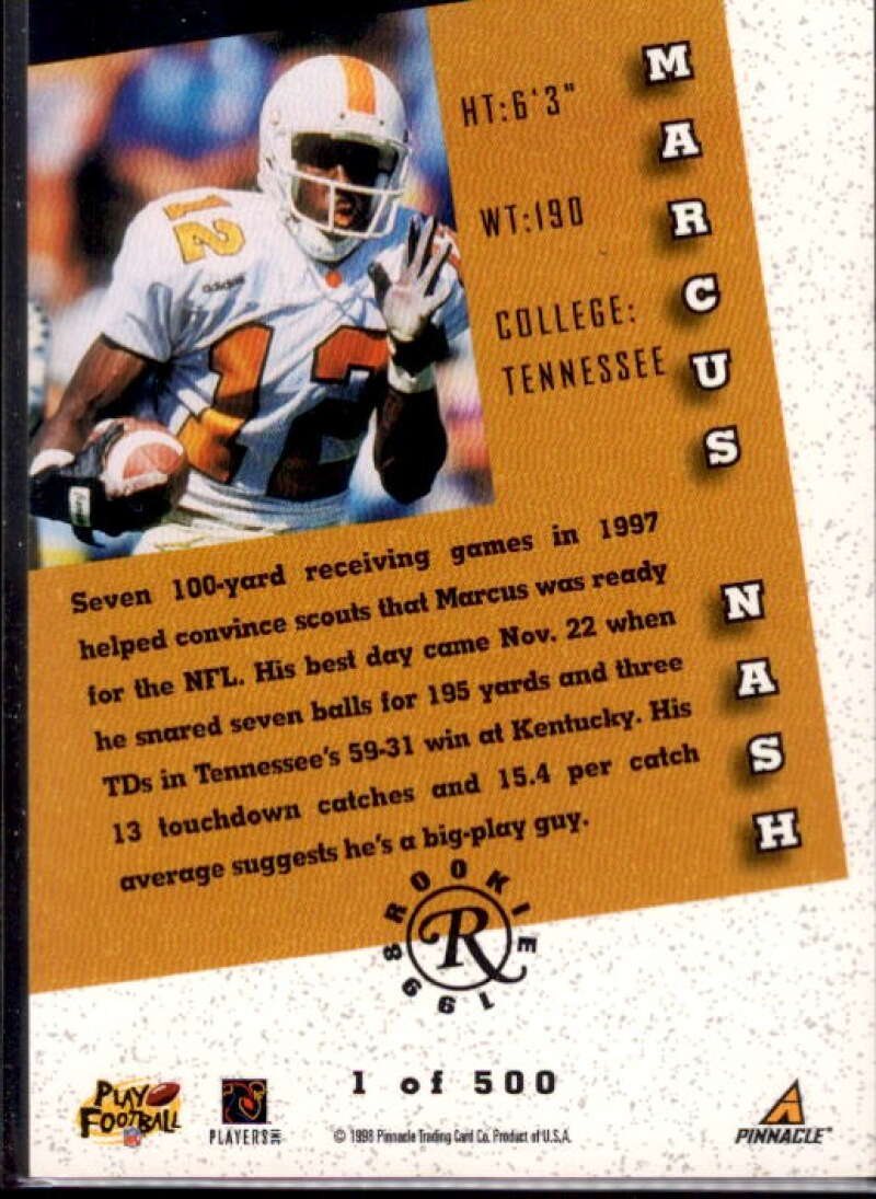 Marcus Nash Card 1998 Score Rookie Autographs #26  Image 2