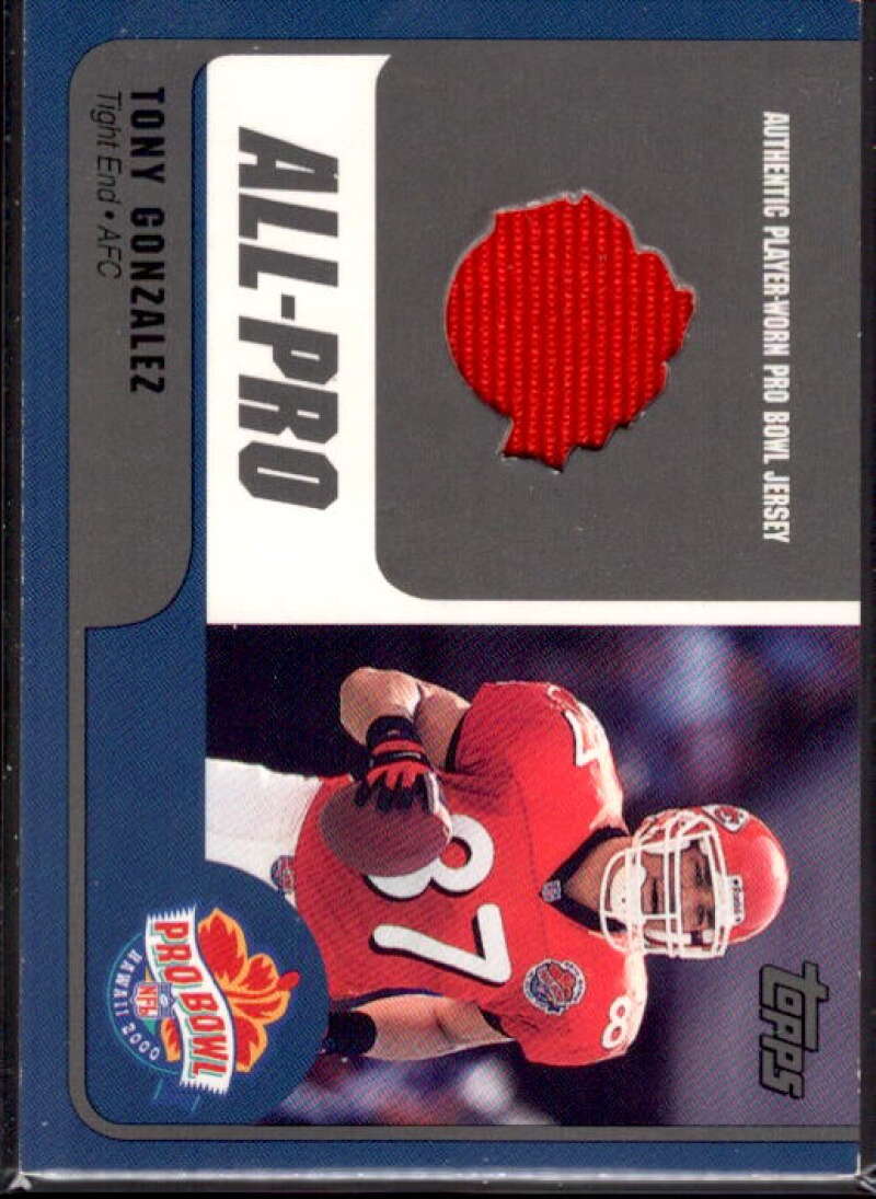 Tony Gonzalez Card 2000 Topps Pro Bowl Jerseys #TGTE  Image 1