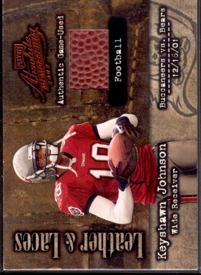 Keyshawn Johnson Card 2002 Absolute Memorabilia Leather And Laces #ll-27  Image 1