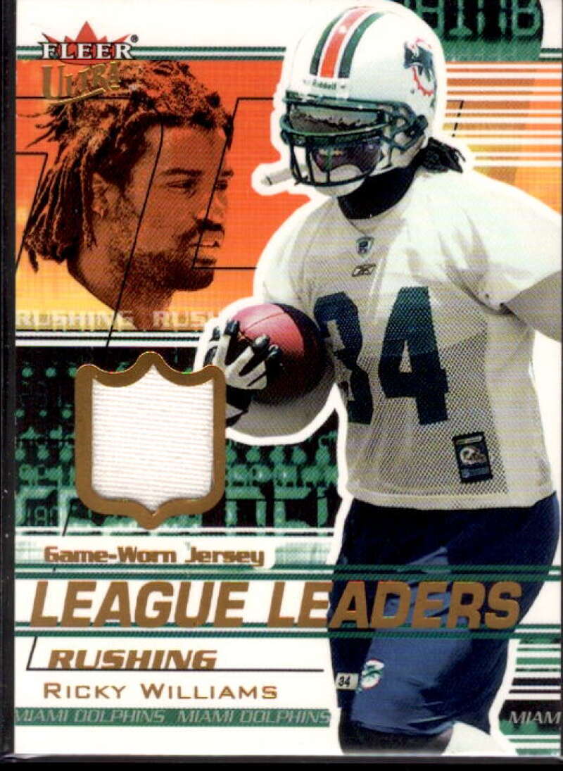 Ricky Williams Card 2002 Ultra League Leaders Memorabilia #18  Image 1