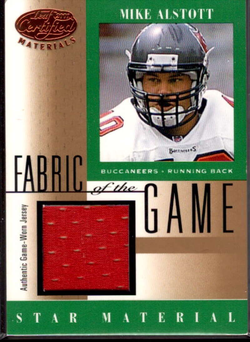 Mike Alstott Card 2001 Leaf Certified Materials Fabric of the Game #98BA  Image 1