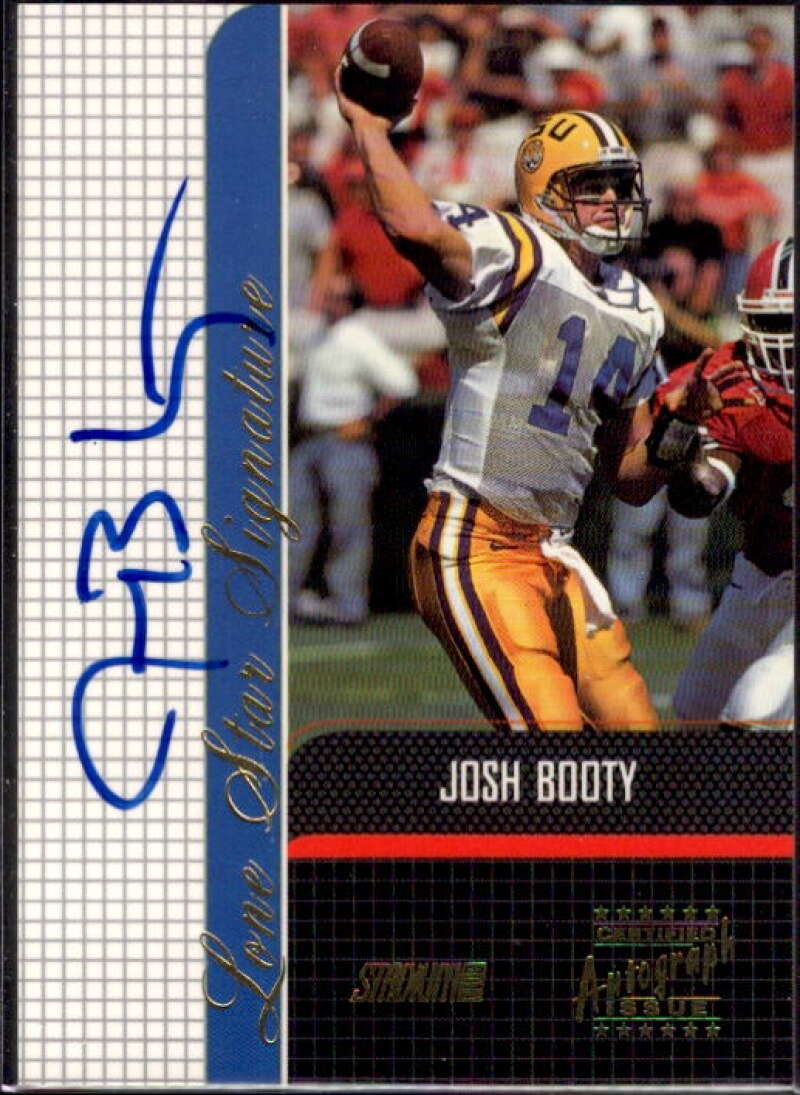 Josh Booty Card 2001 Stadium Club Lone Star Signatures #LSJB  Image 1