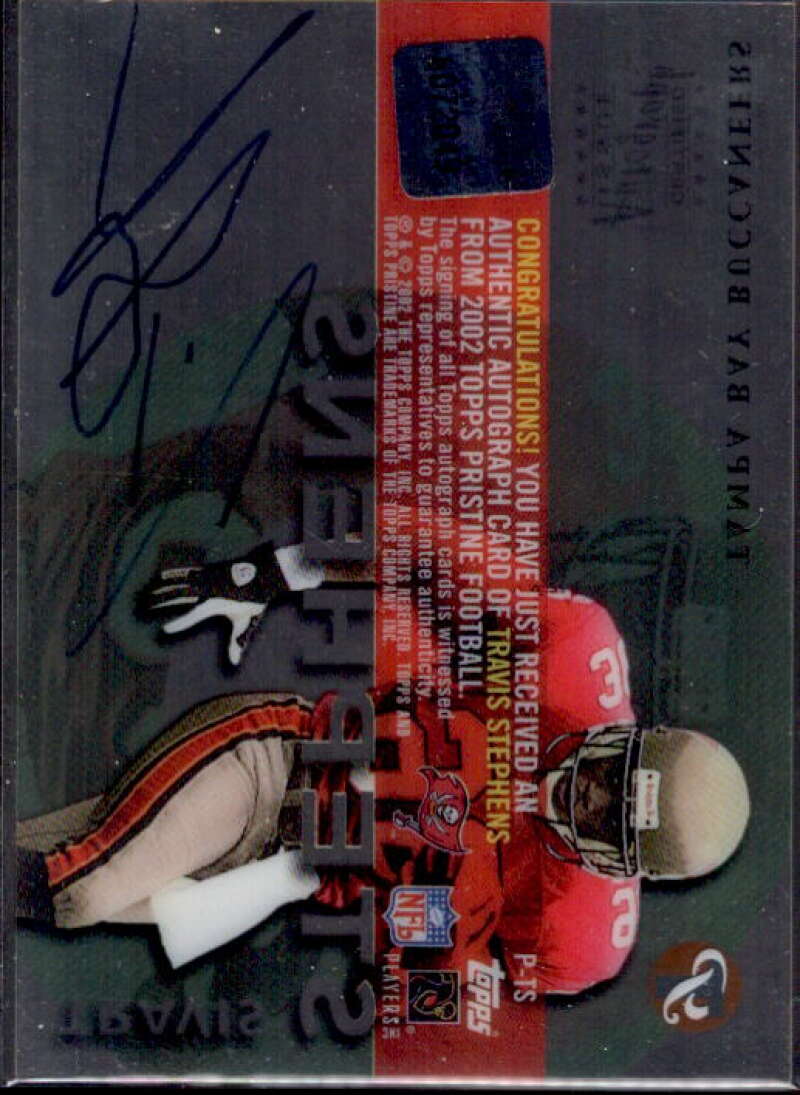 Travis Stephens Card 2002 Topps Pristine Autographs #PTS  Image 2