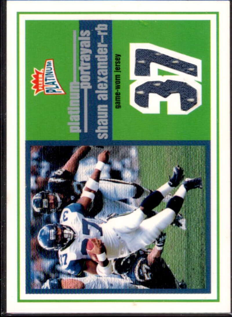 Shaun Alexander Card 2003 Fleer Platinum Portrayals Jerseys #PPSA  Image 1