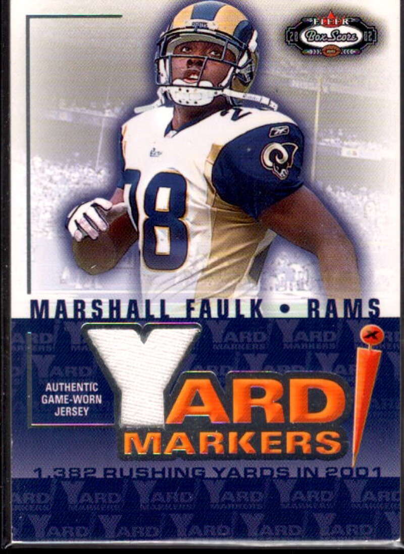 Marshall Faulk Card 2002 Fleer Box Score Yard Markers Jerseys #5  Image 1