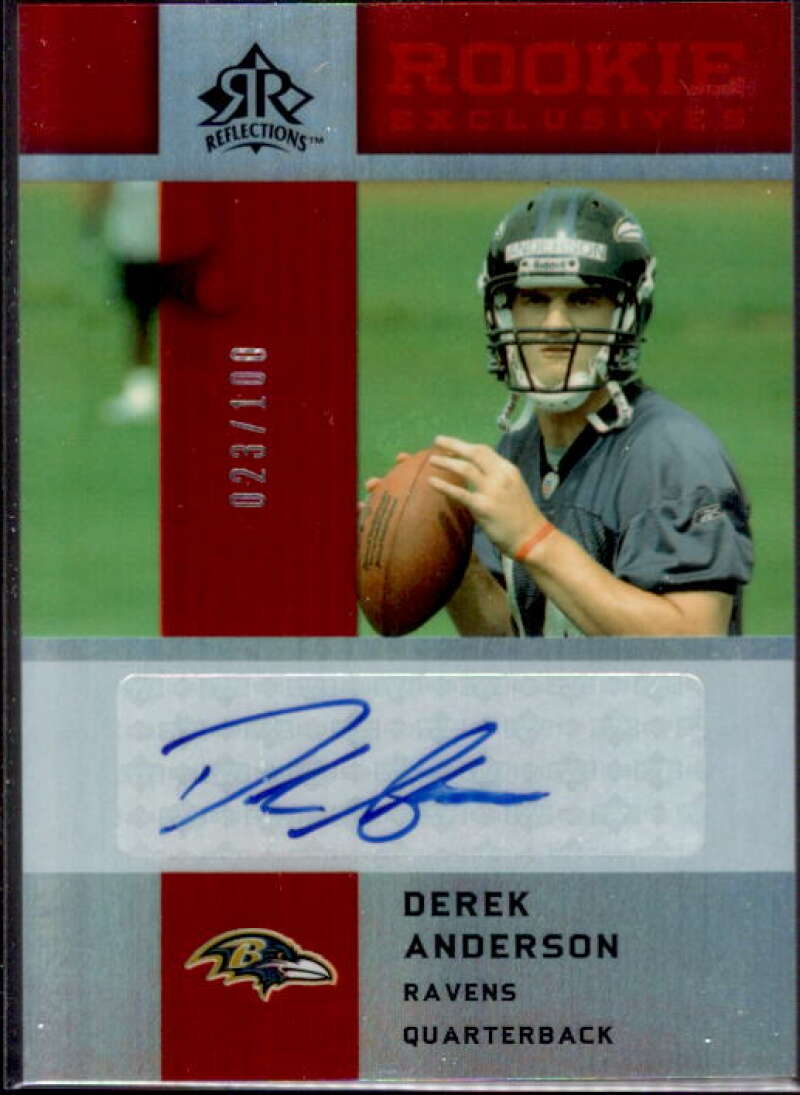 Derek Anderson Card 2005 Reflections Rookie Exclusives Autographs Red #REDA  Image 1