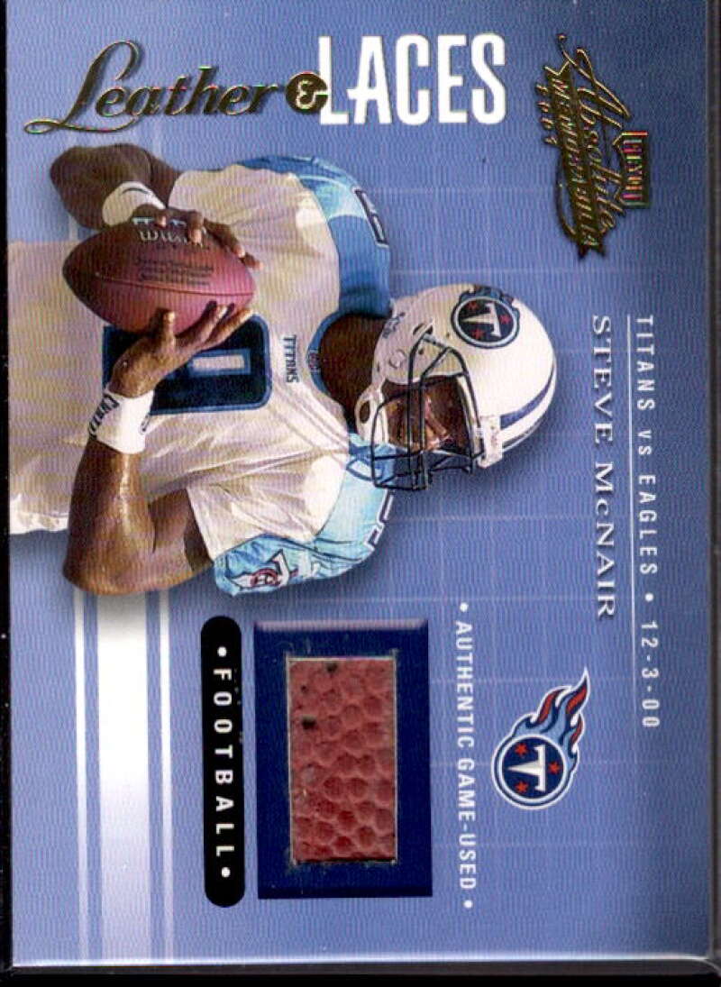 Steve McNair Card 2001 Absolute Memorabilia Leather and Laces #LL16  Image 1