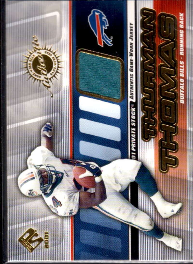 Thurman Thomas Card 2001 Private Stock Game Worn Gear #17  Image 1