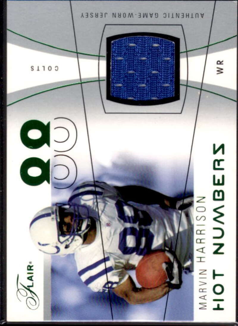 Marvin Harrison Card 2004 Flair Hot Numbers Game Used Green #HNMH  Image 1