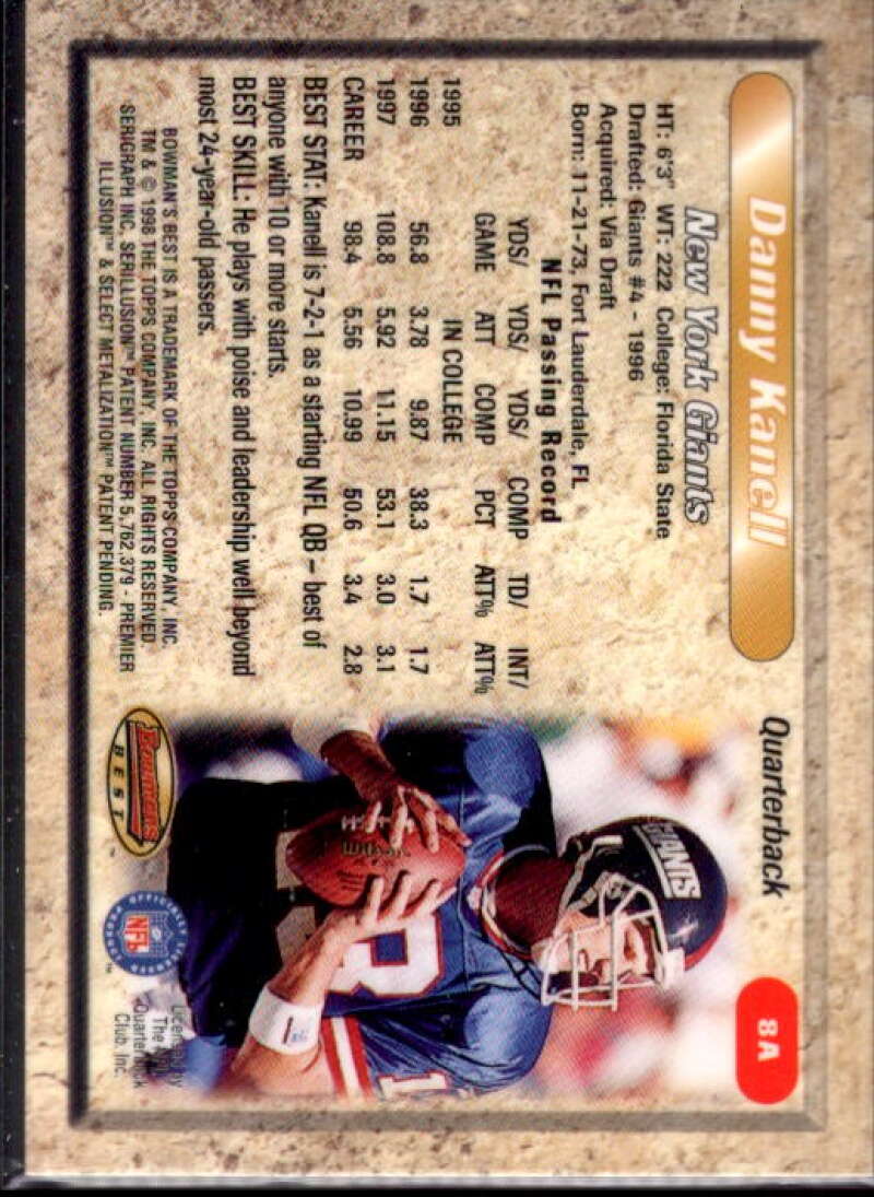 Danny Kanell Card 1998 Bowman's Best Autographs #8B  Image 2