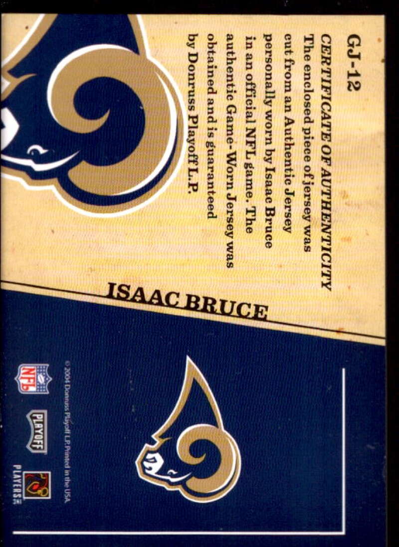 Isaac Bruce Card 2004 Playoff Prestige Game Day Jerseys #GJ12  Image 2