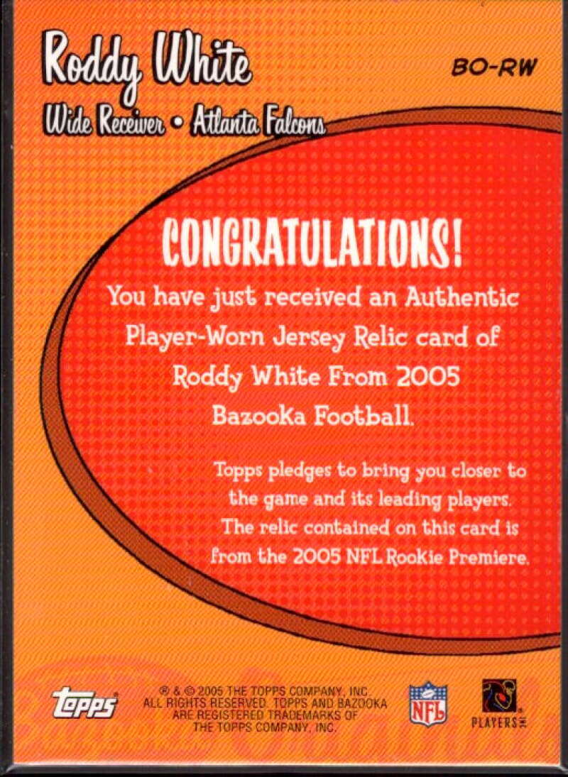 Roddy White Card 2005 Bazooka Originals Jerseys #BORW  Image 2