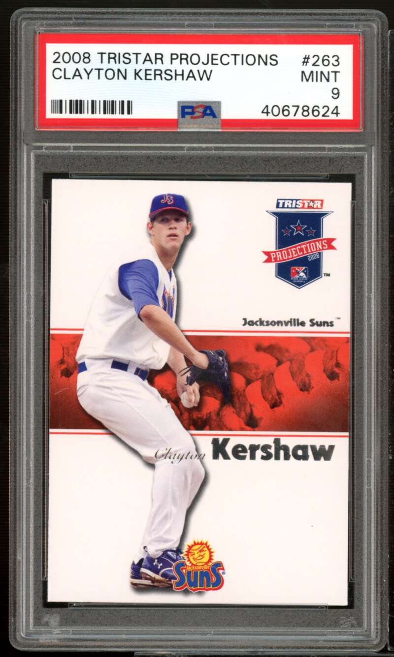 Clayton Kershaw Rookie Card 2008 Tristar Projections #263 PSA 9 Image 1