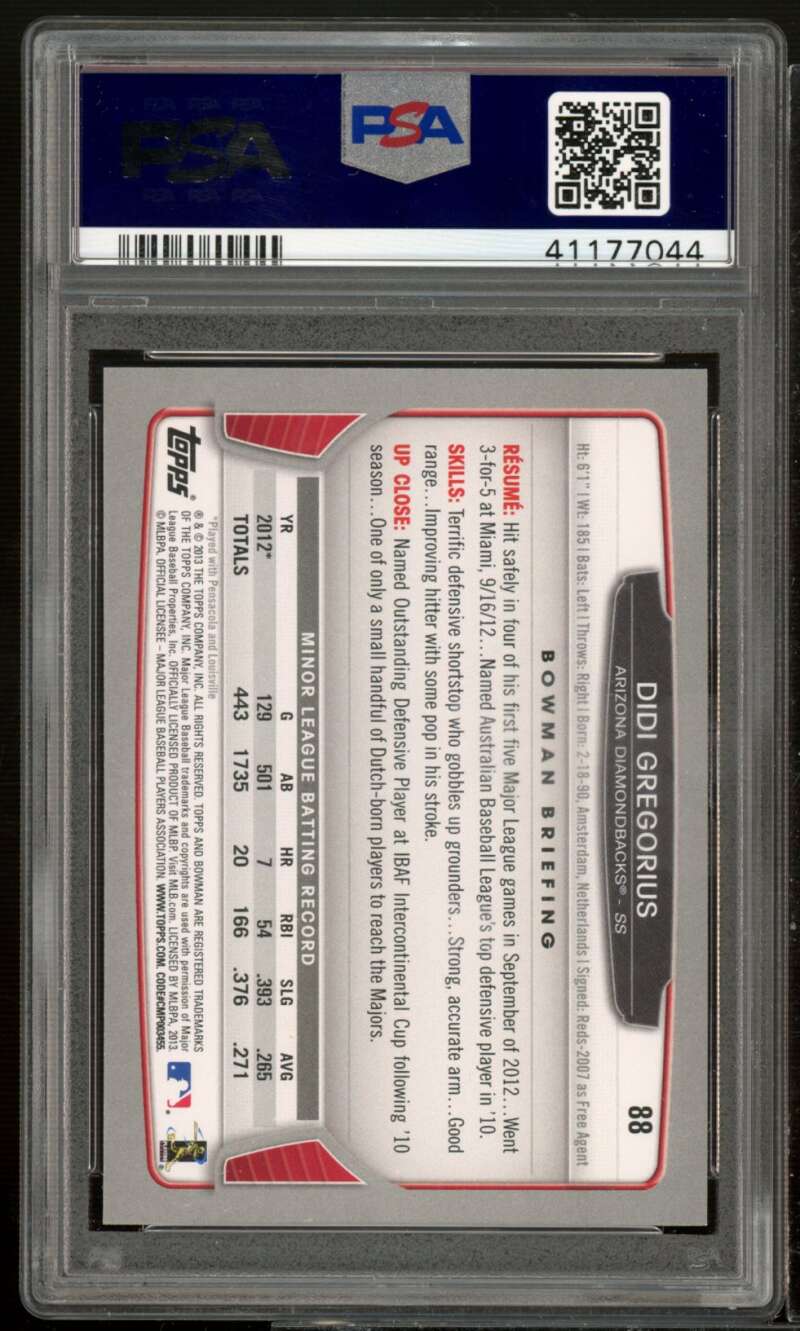 Didi Gregorius Rookie Card 2013 Bowman #88 PSA 10 Image 2