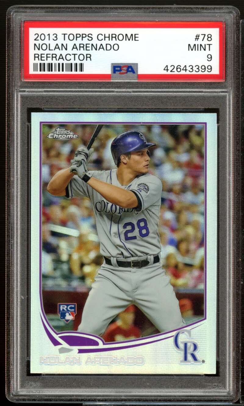 Nolan Arenado Rookie Card 2013 Topps Chrome Refractor #78 PSA 9 Image 1