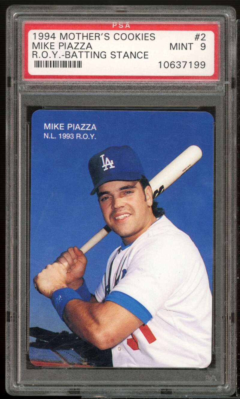 Mike Piazza Card 1994 Mother's Cookies #2 PSA 9 Image 1