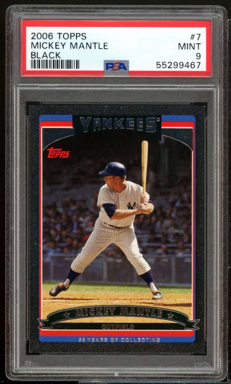 Mickey Mantle Card 2006 Topps Black #7 (pop 5) PSA 9 Image 1