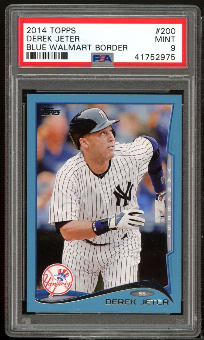 Derek Jeter Card 2014 Topps Walmart Blue Border #200 PSA 9 Image 1