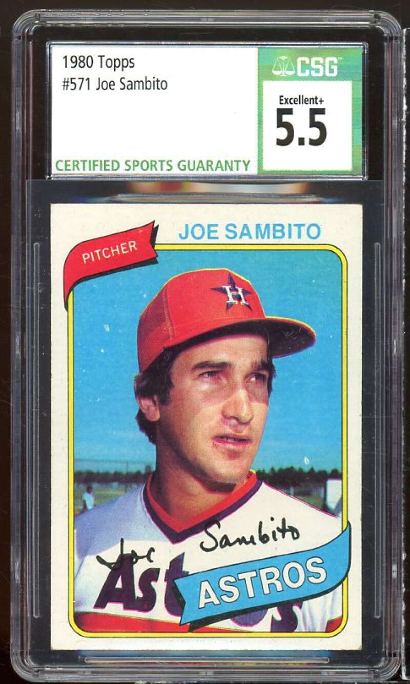Joe Sambito Card 1980 Topps #571 CSG 5.5 Image 1