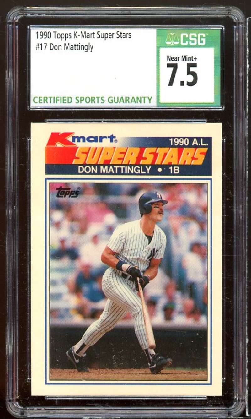 Don Mattingly Card 1990 Topps Kmart Super Stars #17 CSG 7.5 Image 1