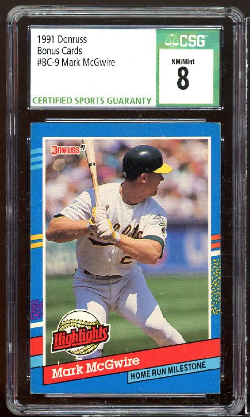 Mark McGwire Card 1991 Donruss Bonus Cards #BC-9 CSG 8 Image 1