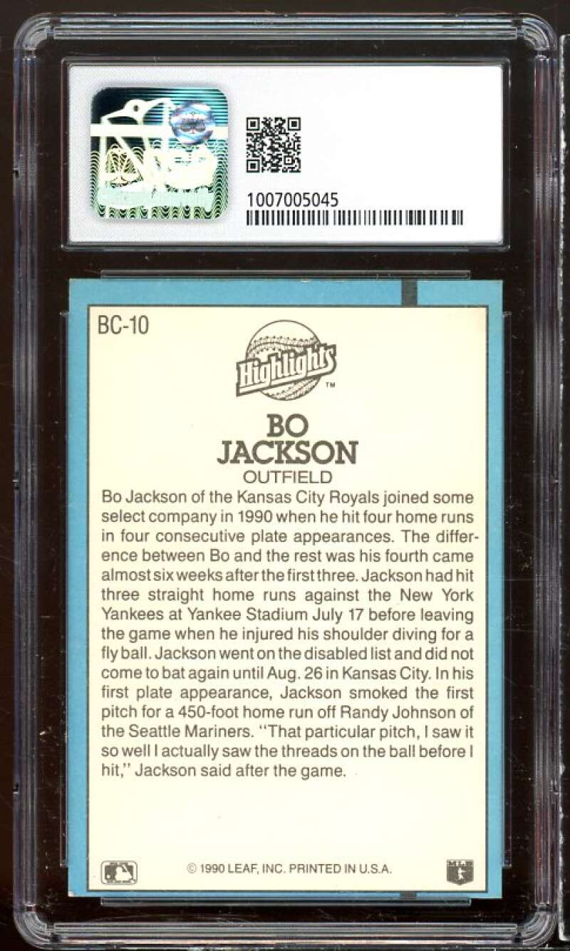 Bo Jackson Card 1991 Donruss Bonus Cards #BC-10 CSG 7 Image 2