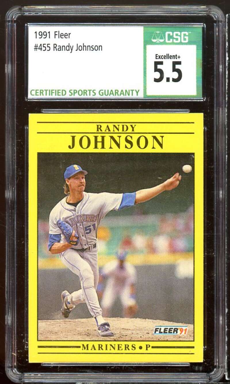 Randy Johnson Card 1991 Fleer #455 CSG 5.5 Image 1