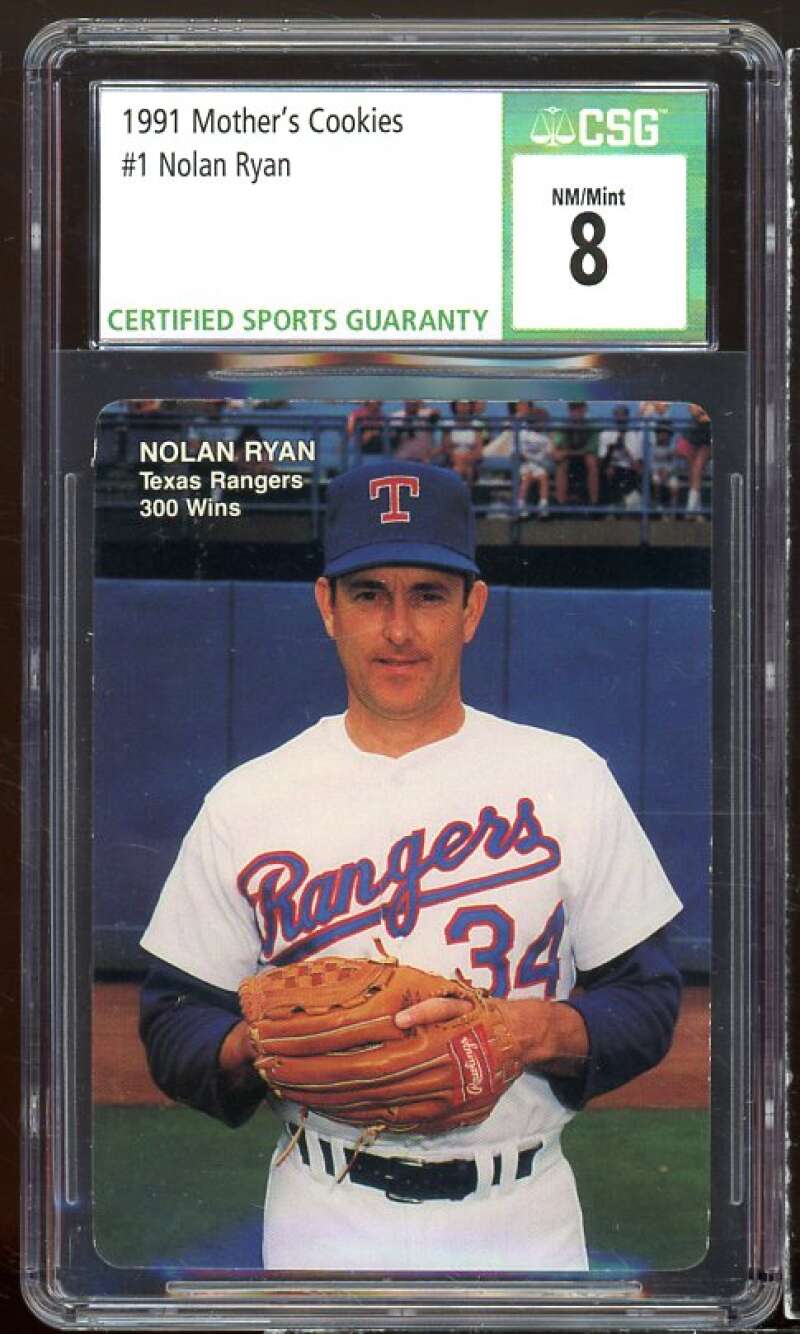 Nolan Ryan Card 1991 Mother's Cookies #1 CSG 8 Image 1