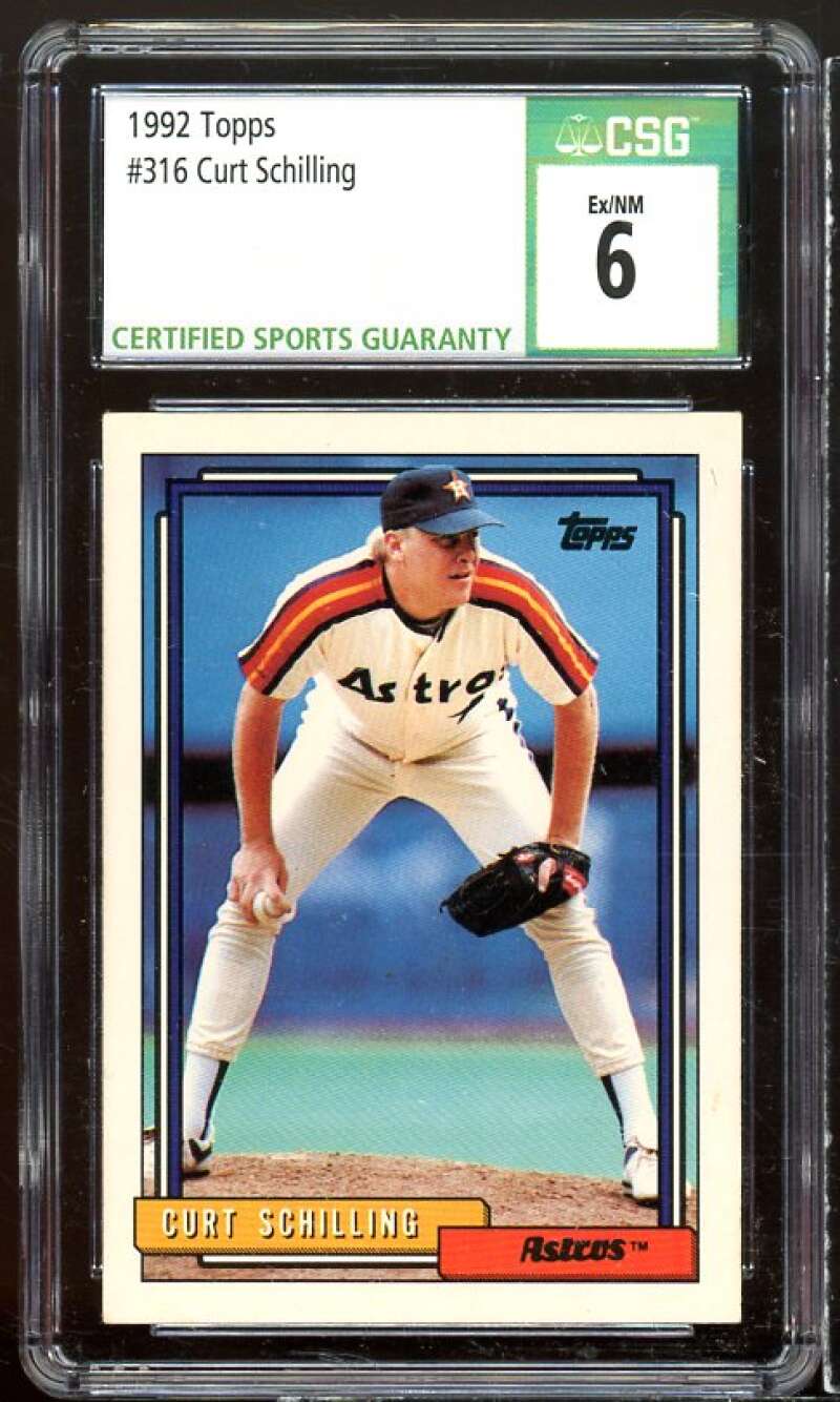 Curt Schilling Card 1992 Topps #316 CSG 6 Image 1