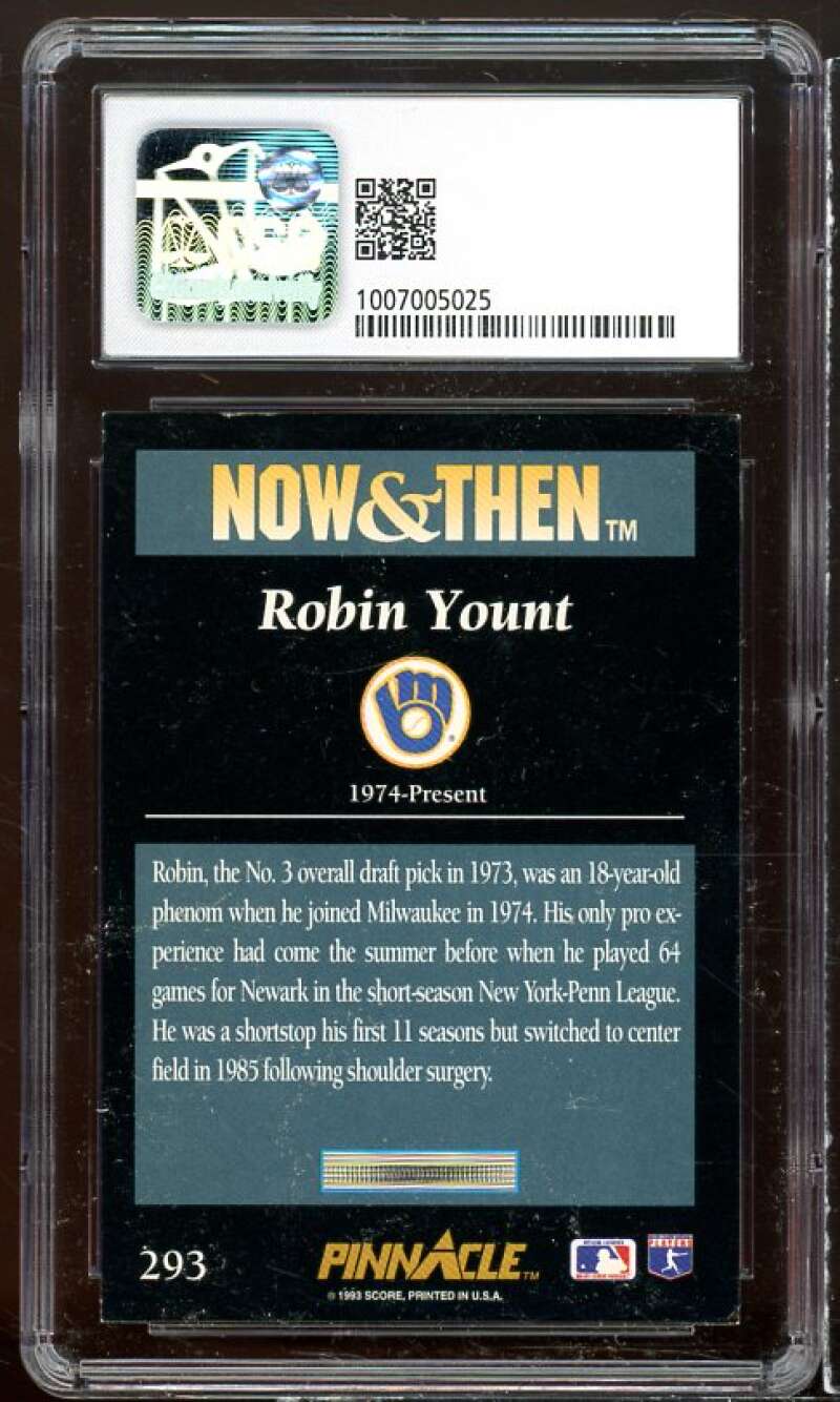 Robin Yount Card 1993 Pinnacle #293 CSG 5 Image 2