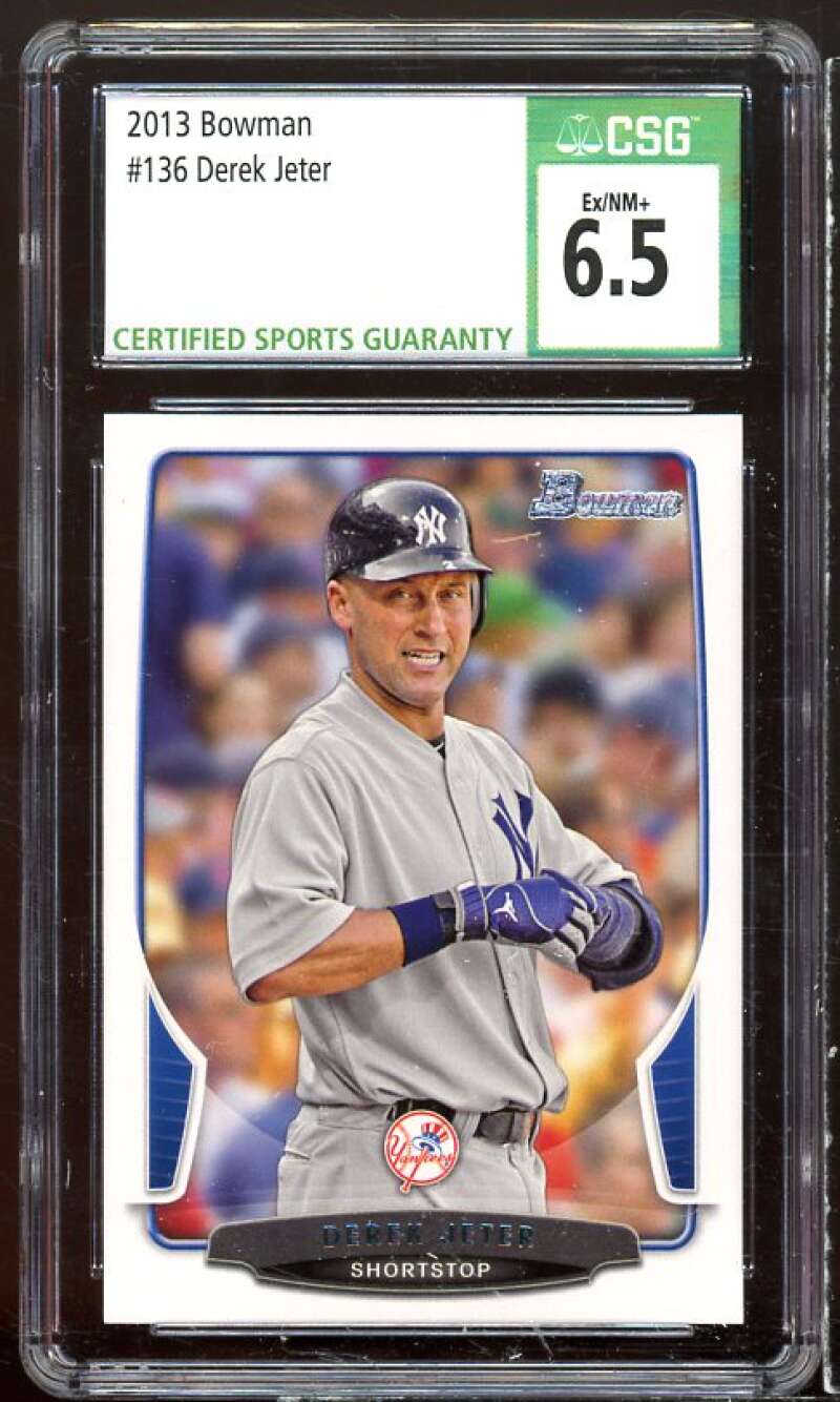 Derek Jeter Card 2013 Bowman #136 CSG 6.5 Image 1